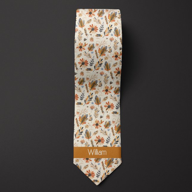 Autumn Colors Boho-Inspired Botanical Neck Tie (Creator Uploaded)