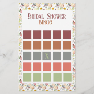 Autumn Colors Bridal Shower Bingo Flyer
