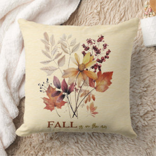 Autumn Colors Fall In the Air Forest Leaf Bouquet Throw Pillow