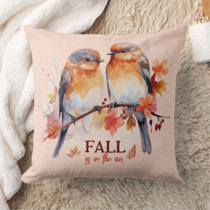 Autumn Colors Fall Is In the Air Birds on a Branch Throw Pillow