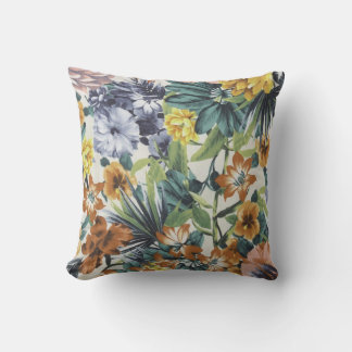 Autumn Colors Floral Throw Pillow
