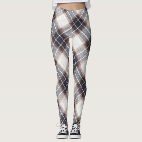 Autumn Colors Gingham Ecological Cotton Leggings