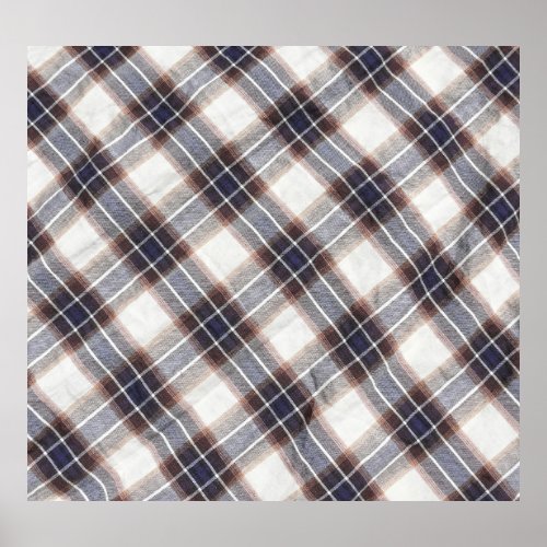 Autumn Colors Gingham Ecological Cotton Poster