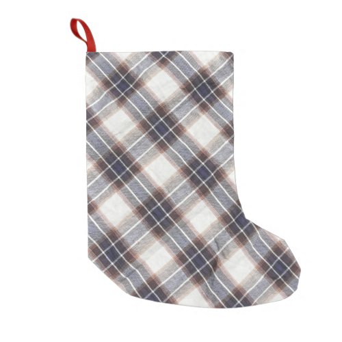 Autumn Colors Gingham Ecological Cotton Small Christmas Stocking