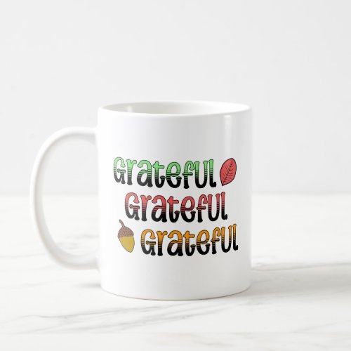 Autumn Colors  Grateful Typography Coffee Mug