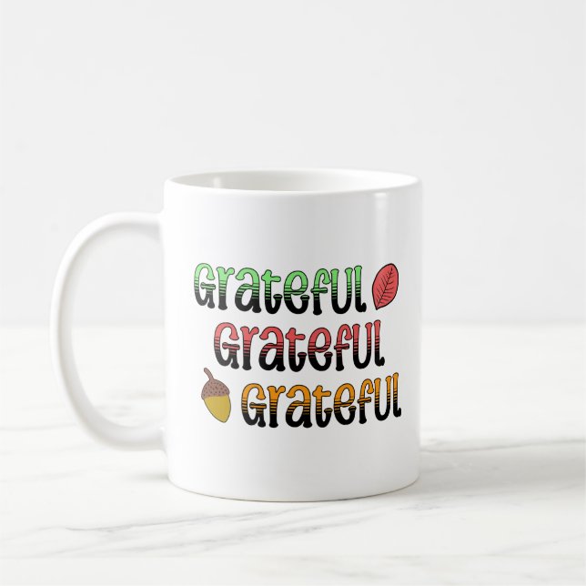 Autumn Colors | Grateful Typography Coffee Mug (Left)