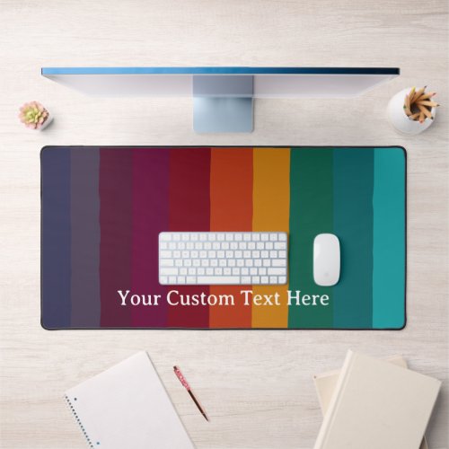 Autumn Colors Hand Draw Stripes Custom Text Desk Mat