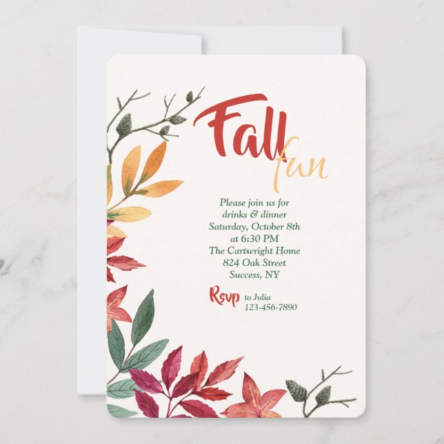 Autumn Colors Invitation (Front)