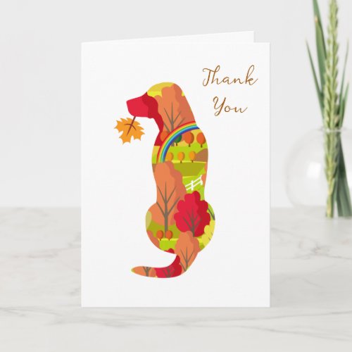 Autumn colors Labrador Silhouette Card