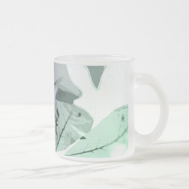 Autumn colors, leaves 5 frosted glass coffee mug (Right)