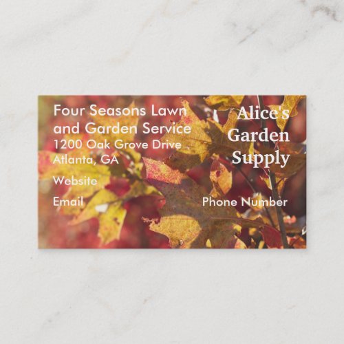 Autumn Colors Leaves Business Card