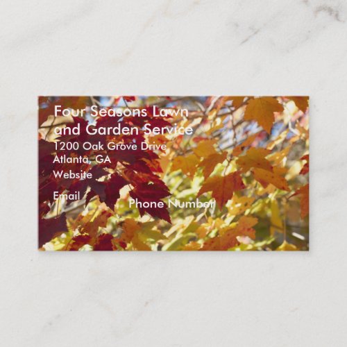 Autumn Colors Leaves Business Card