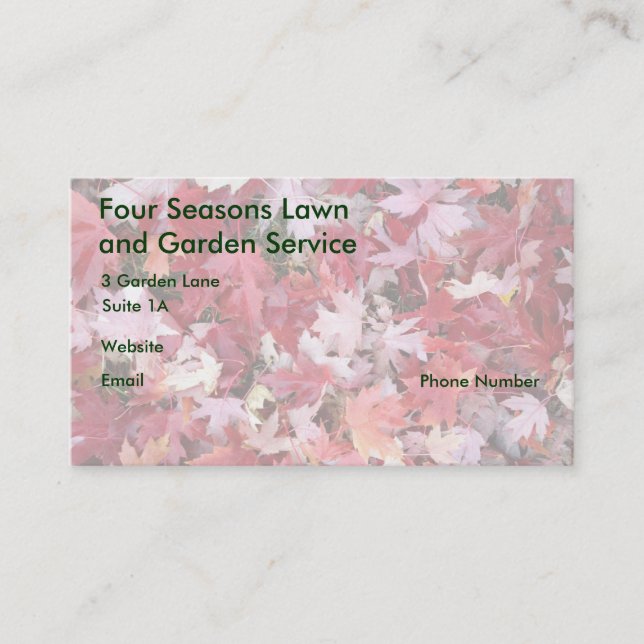 Autumn Colors Leaves Business Card (Front)