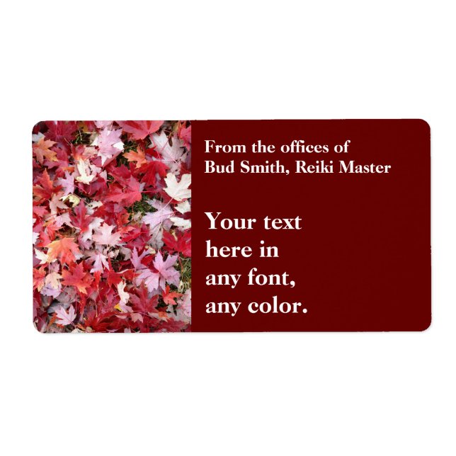 Autumn Colors Leaves Label (Front)