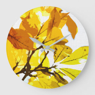 Autumn colors, leaves large clock