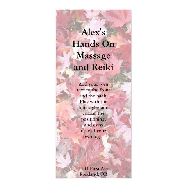 Autumn Colors Leaves Rack Card (Front)