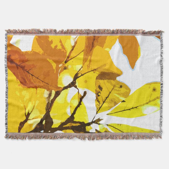 Autumn colors, leaves throw blanket (Front)