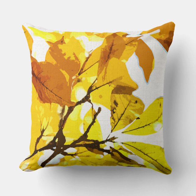 Autumn colors, leaves throw pillow (Front)