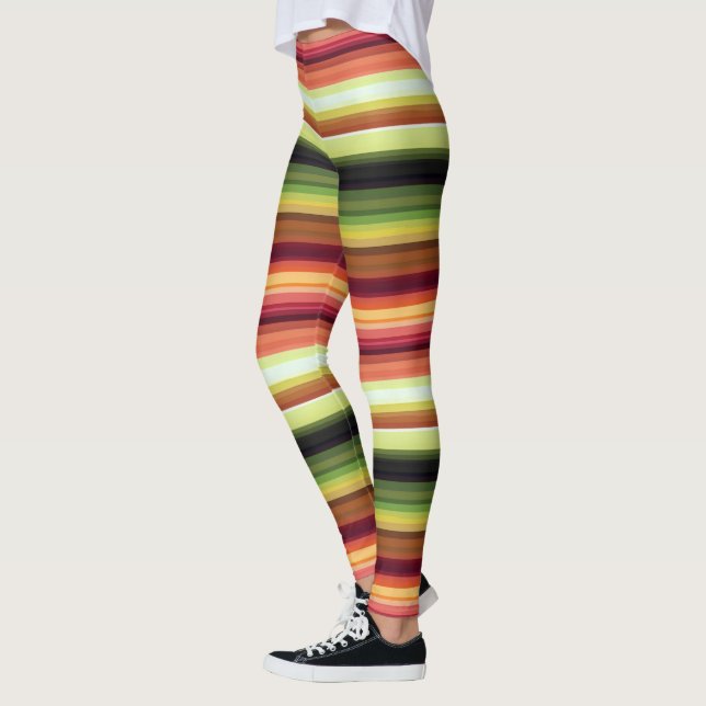 Autumn Colors Lines Leggings (Left)