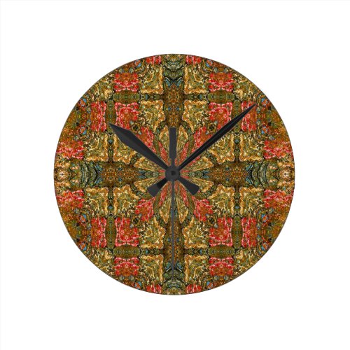 Autumn Colors Mandala Round Clock