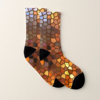 Autumn Colors Mosaic Abstract Socks