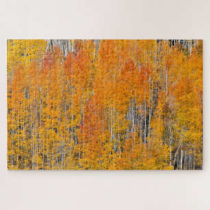 Autumn Colors on Aspen Groves Jigsaw Puzzle