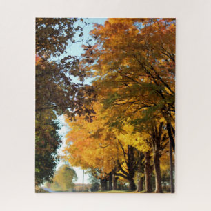 Autumn Colors on Country Road Jigsaw Puzzle