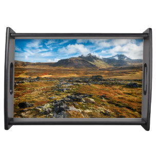 Autumn colors on the landscape serving tray