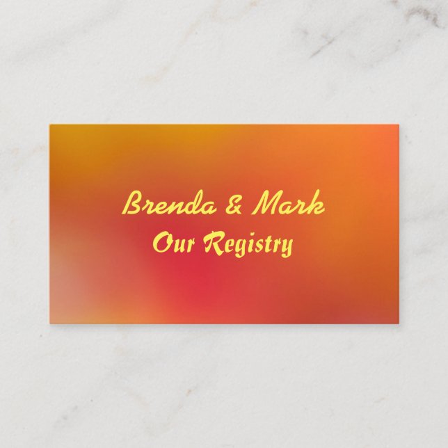 Autumn Colors Orange & Red Wedding Registry Card (Front)