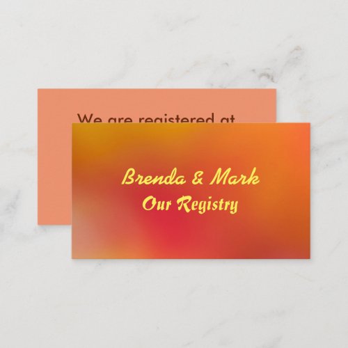 Autumn Colors Orange  Red Wedding Registry Card