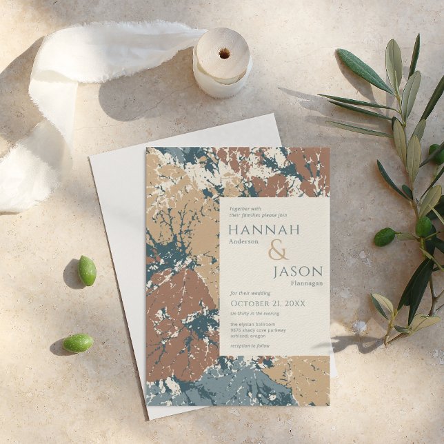 Autumn Colors Organic Leaves Abstract Invitation (Creator Uploaded)