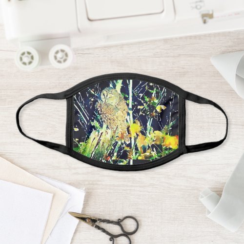 Autumn colors Owl watercolor fall leaves Face Mask