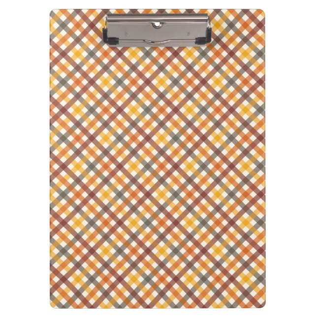 Autumn Colors Plaid Clipboard (Front)