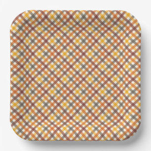 Autumn Colors Plaid Paper Plates