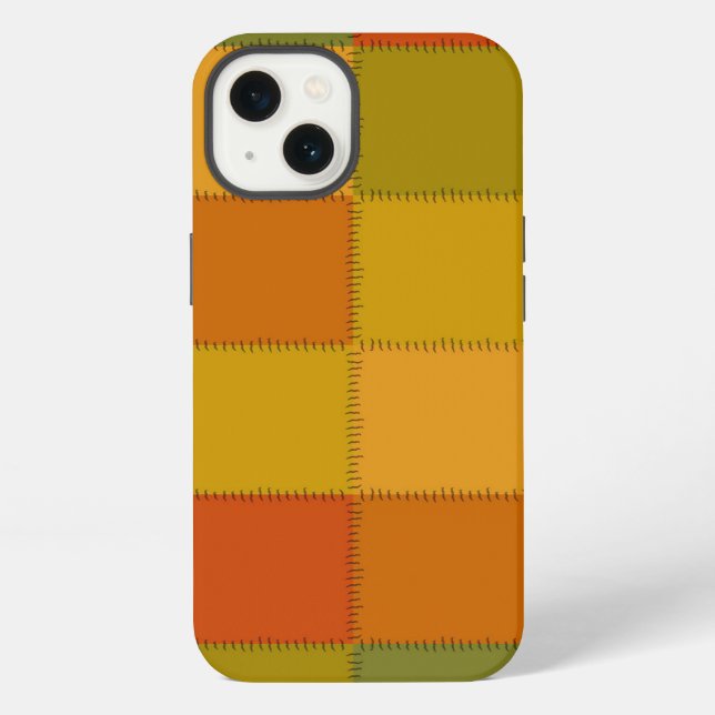 Autumn colors quilted patchwork ipad case (Back)