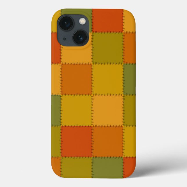 Autumn colors quilted patchwork ipad case (Back)