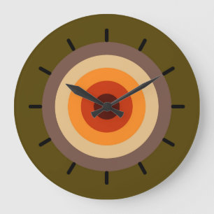 Autumn Colors - Red Orange Yellow Tan Green Brown Large Clock