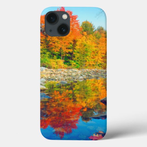 Autumn Colors reflecting in a stream in Vermont iPhone 13 Case