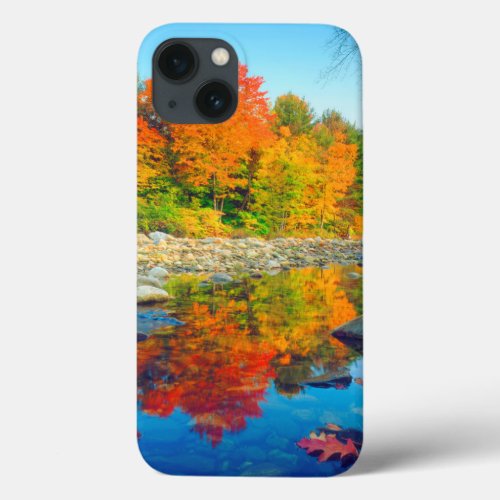 Autumn Colors reflecting in a stream in Vermont iPhone 13 Case