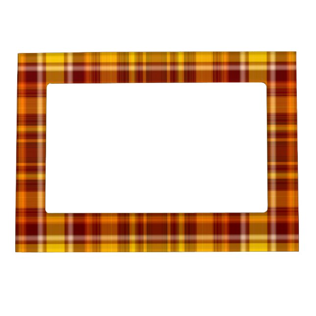 Autumn Colors Tartan Pattern Magnetic Picture Frame (Front)