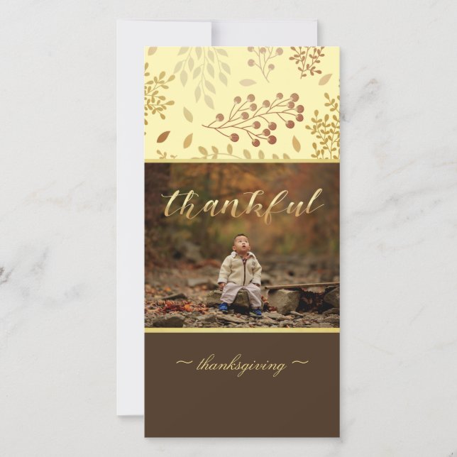 Autumn Colors, Thankful Photo Holiday Card (Front)