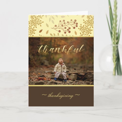 Autumn Colors Thankful Photo Holiday Card