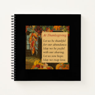 Autumn Colors Thanksgiving Poem Spiral Notebook