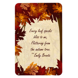 Autumn Colors Tree Leaves  Bronte Quote 4x6 Magnet