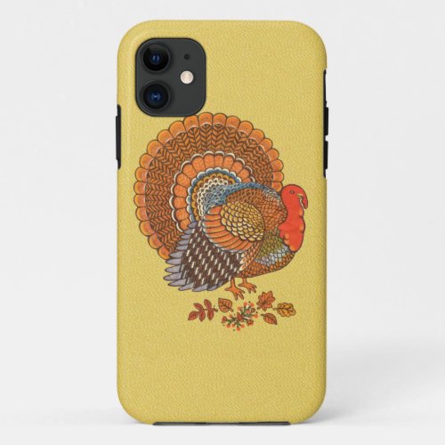 Autumn Colors Turkey Leaves iPhone 11 Case