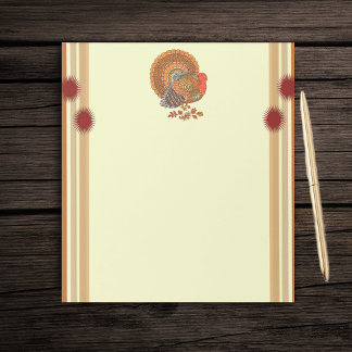 Autumn Colors Turkey Leaves Notepad