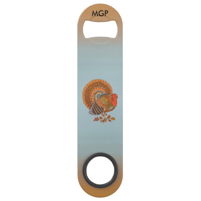 Autumn Colors Turkey Leaves Thanksgiving Speed Bottle Opener (Front)