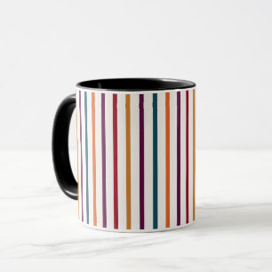 Autumn Colors Vertical Stripes Graphic Art Mug