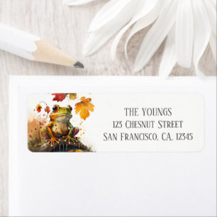 Autumn Colors Watercolor Frog Return Address Label