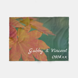 Autumn Colors Wedding Fleece Blanket